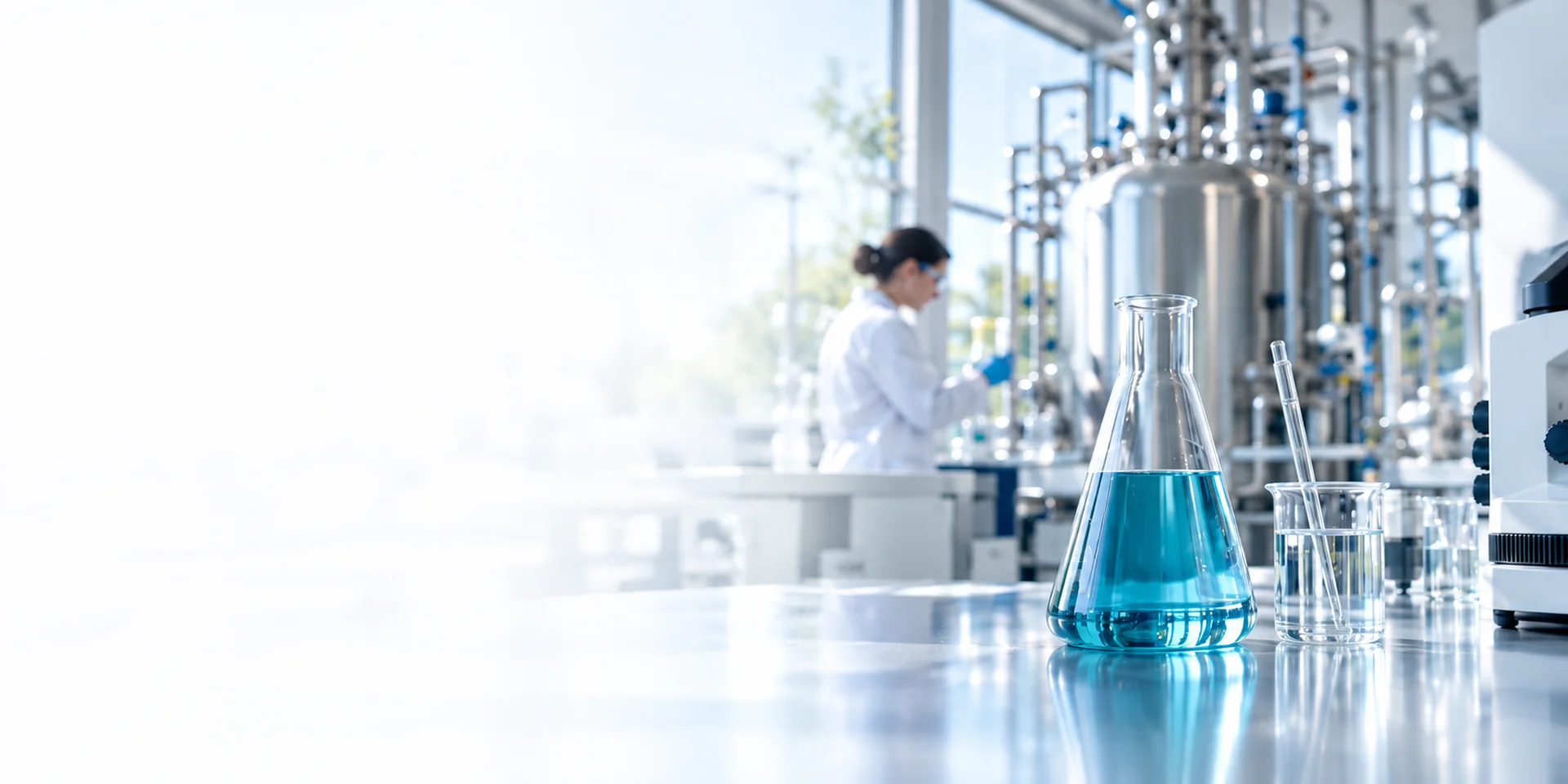 Illustrative laboratory and industrial process photograph