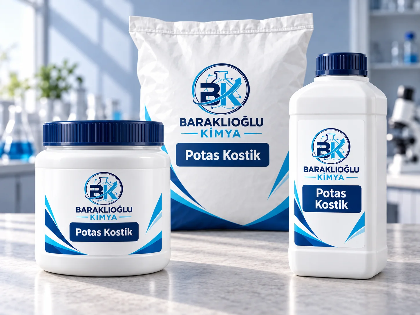 Potassium Hydroxide — illustrative packaging labelled with the product name