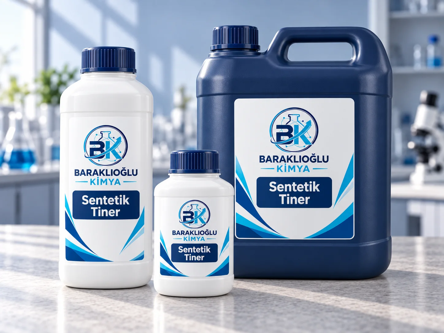 Sentetik Tiner — ürüne özel etiketli temsilî ambalajlar