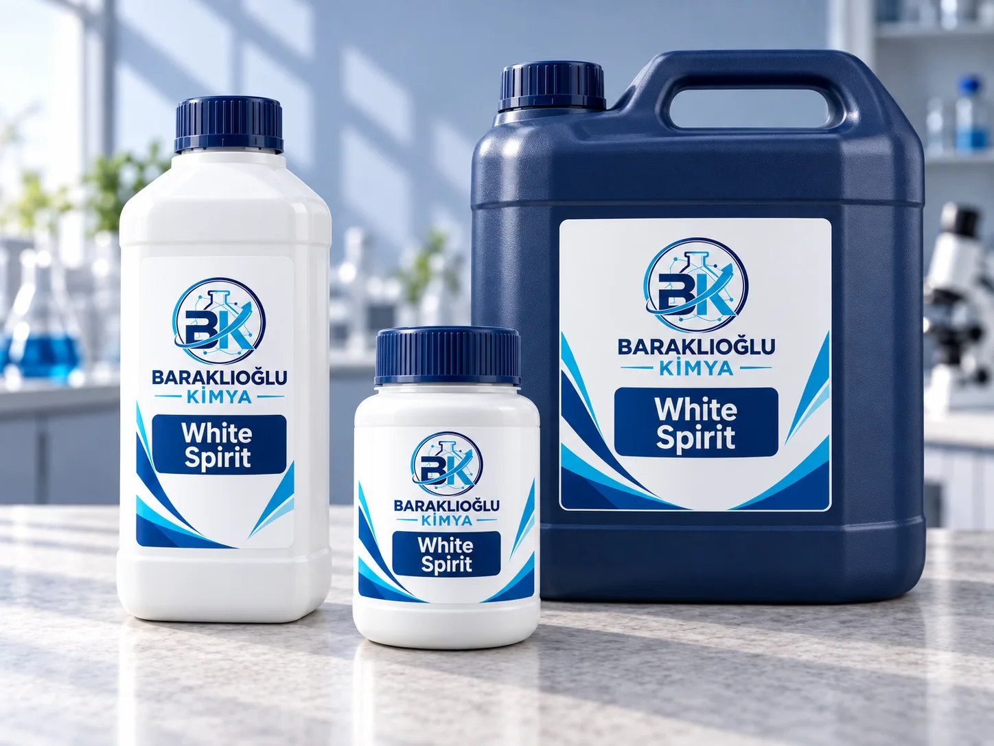 White Spirit — ürüne özel etiketli temsilî ambalajlar